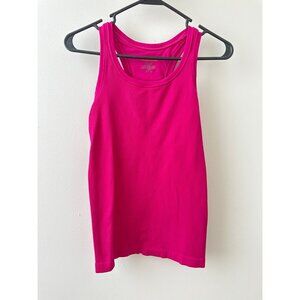 Spanx Womens Tank Top S/M Small/Medium Pink Ribbed 95% Nylon 5% Spandex
